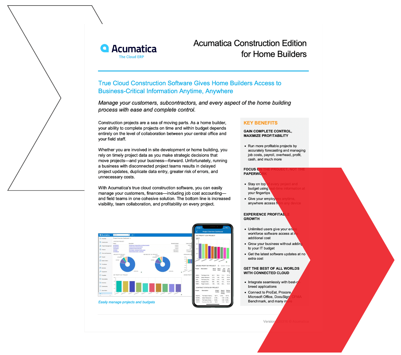 See information sheet on <span>Acumatica’s Construction ERP software</span>