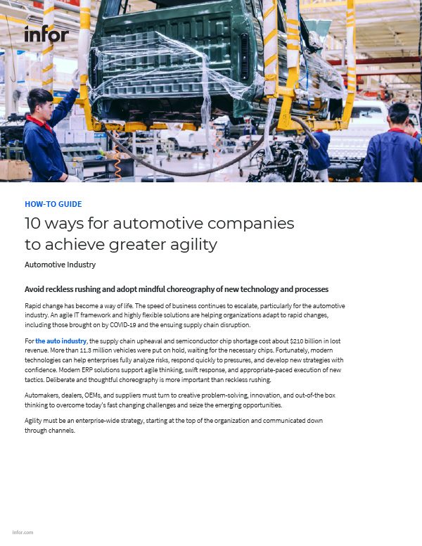 <span>10 Ways for Automotive Companies to Achieve Greater Agility</span> 
